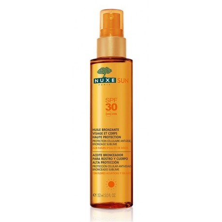 NUXE SUN HUILE BRONZANTE VISAGE ET CORPS HAUTE PROTECTION SPF 30 150 ML