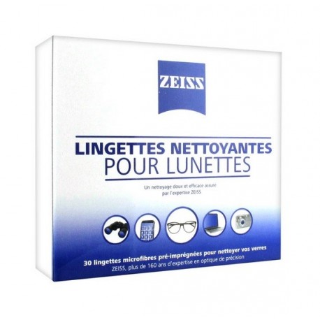 Zeiss Lingettes Nettoyantes pour Lunettes 30 Lingettes