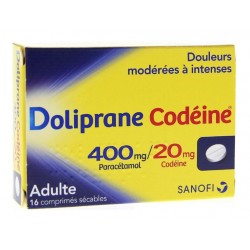 Doliprane Codéine 400 Mg Paracétamol / 20 Mg Codéine 16 Comprimés