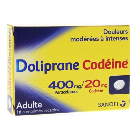 Doliprane Codéine 400 Mg Paracétamol / 20 Mg Codéine 16 Comprimés