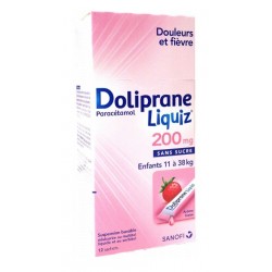 Doliprane Liquiz 200 Mg Sans Sucre 12 Sachets