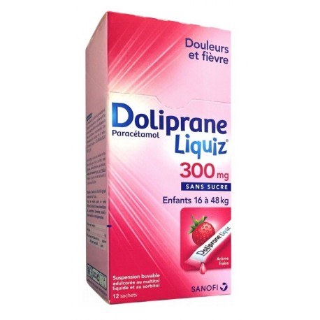 Doliprane Liquiz 300 Mg Sans Sucre 12 Sachets